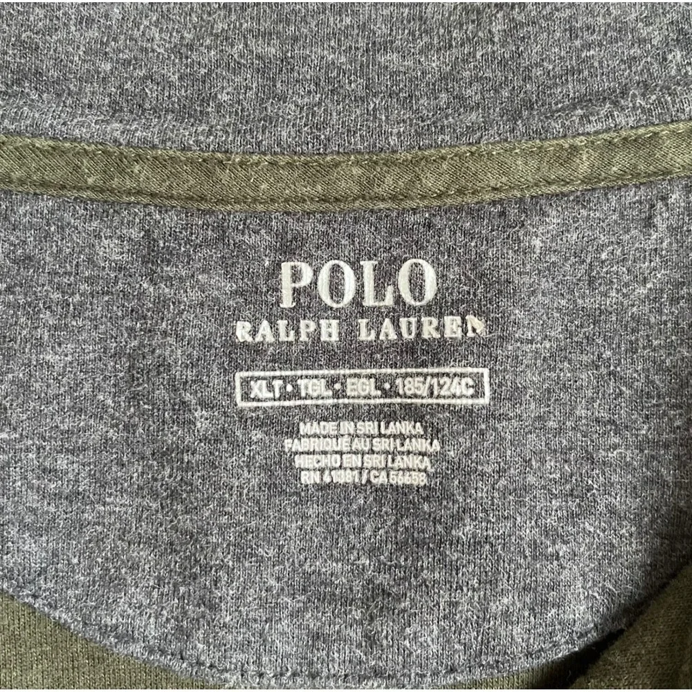 Polo Ralph Lauren Mens XLT Olive Green Quarter Zip Pullover Sweater Big & Tall